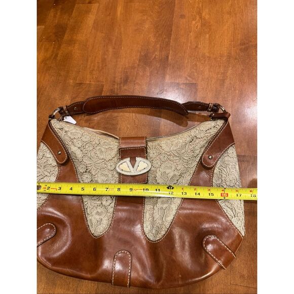 Vintage authentic Valentino, lace and leather shoulder bag rare - Picture 8 of 11